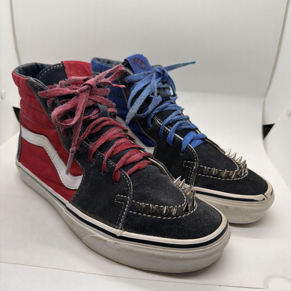 Vintage Red & Blue Vans Studded Spiked Men’s Shoes Size 7.5 500714